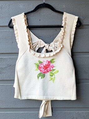 NWT By Anthropologie Bow-Back Sweater Tank Size XL